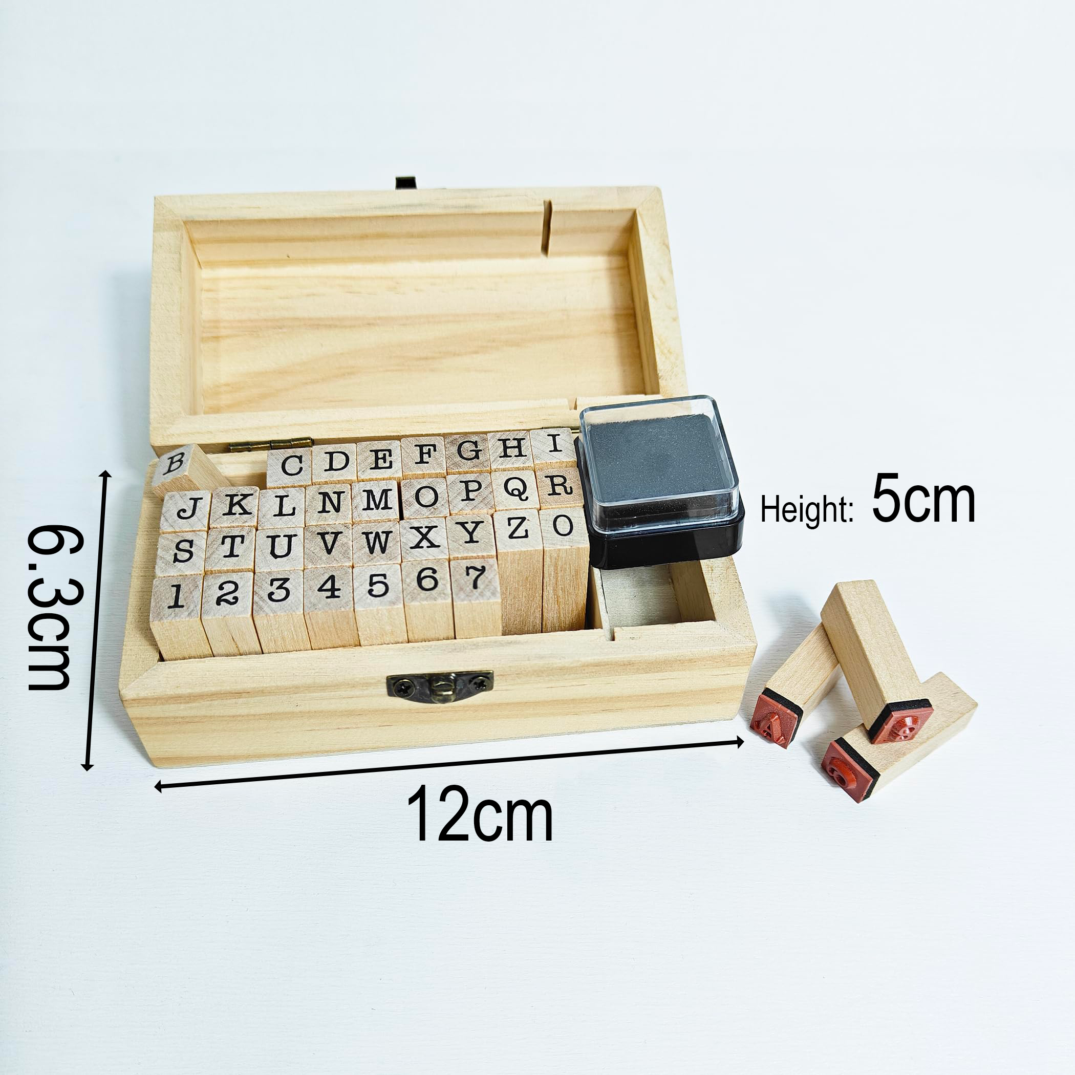 36 Pcs Letter Alphabet Stamps Set for Crafting, Small Wooden Rubber Stamps for Kids Scrapbooking & Classroom Activities -Card Making, DIY Crafts, and Scrapbooking Supplies