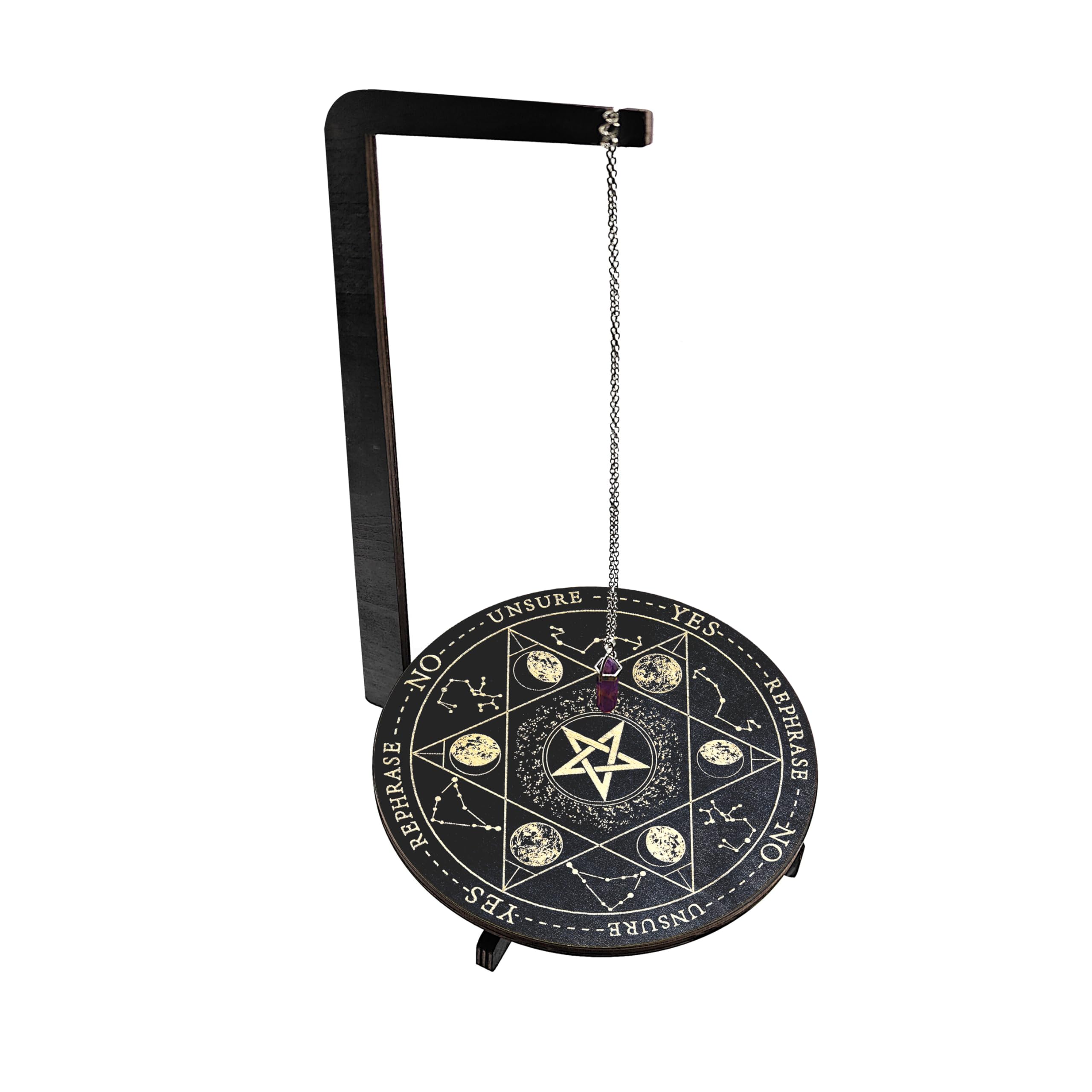 YIVFOX Wood Pendulum Display - Pendulum Crystal Holder Stand | Jewelry Display Stand | Wood Rotating Crystal | Exquisite Design Holder Stand For Living Room, Yoga Room