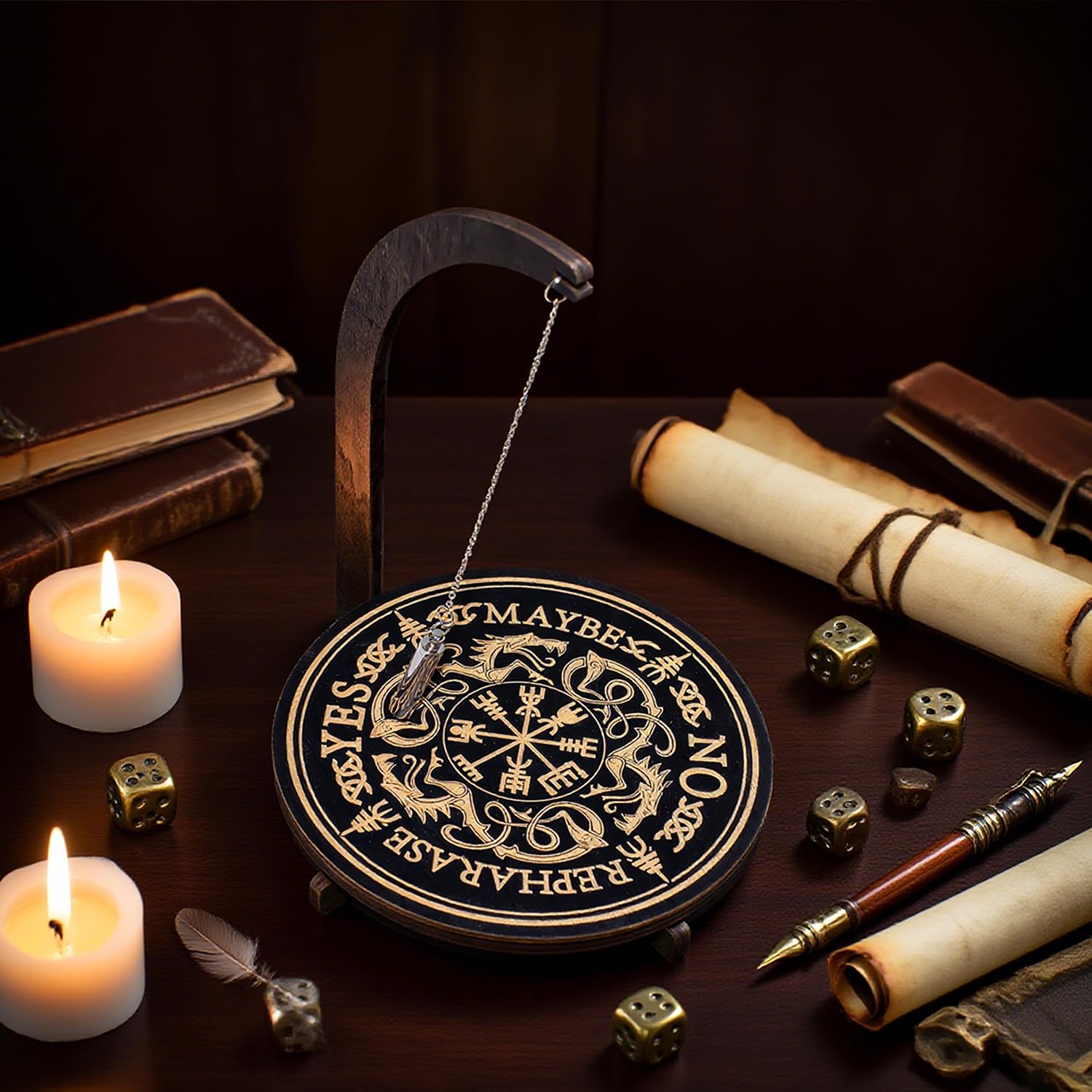 YIVFOX Mysterious & Divination Pendulum Stand Magnet (4 Patterns Total) - 24x8.5x7 Inch Magnetic Spiritual Decision Making Tool