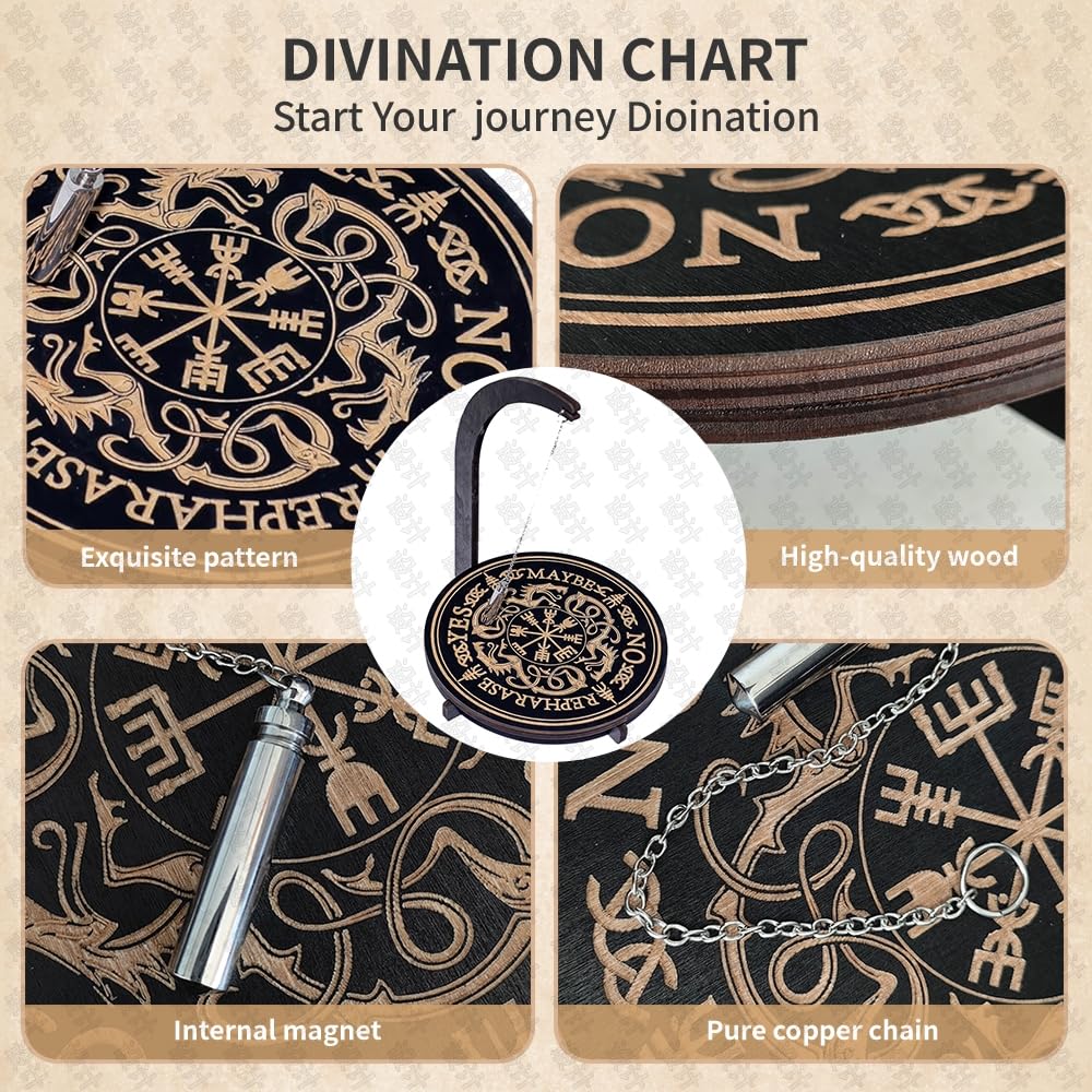 YIVFOX Mysterious & Divination Pendulum Stand Magnet (4 Patterns Total) - 24x8.5x7 Inch Magnetic Spiritual Decision Making Tool