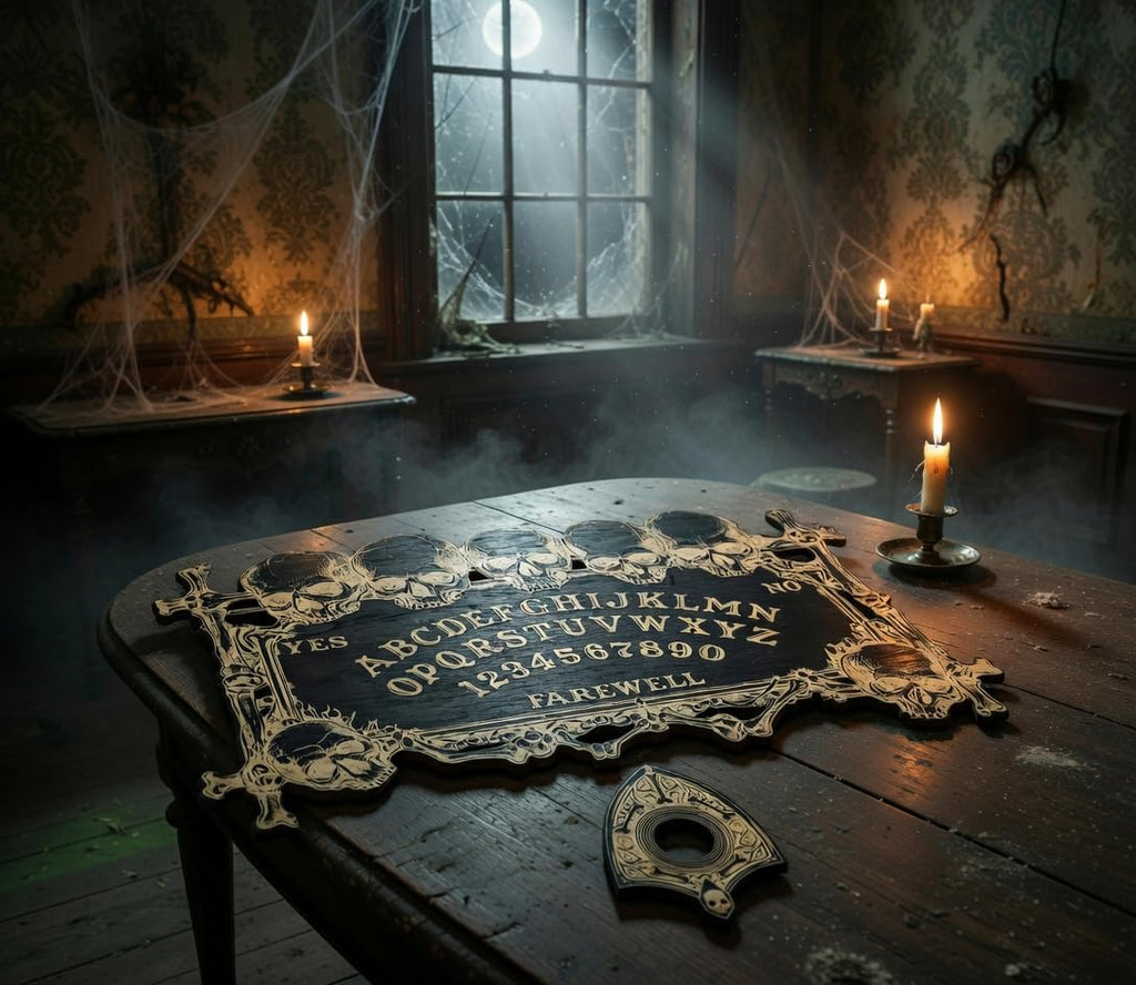 YIVFOX Ouija Board Magic Skull Divination Board for Party and Decoration, Wooden Spiritual Dialogue Board for Witchy Supplies